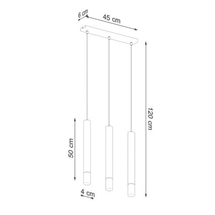 Pendel VIZIER 3xG9/12W/230V sort