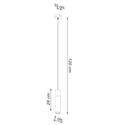 Pendel ZANE 1xGU10/40W/230V beton/Birk/bøg