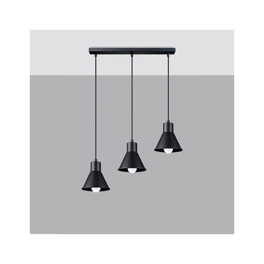 Pendel TALEJA 3xE27/60W/230V sort