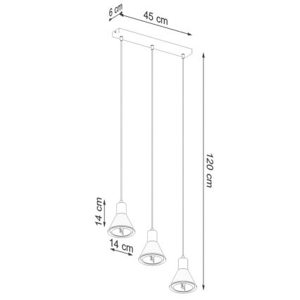 Pendel TAZILA 3xES111/60W/230V hvid