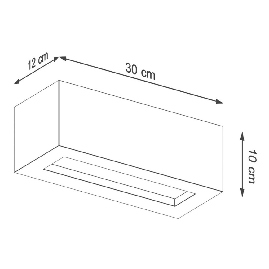 Væglampe VEGA 1xE27/60W/230V 30 cm beton