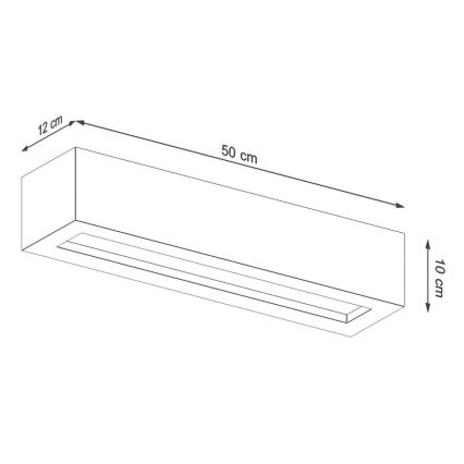 Væglampe VEGA 2xE27/60W/230V 50 cm beton