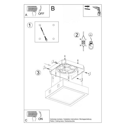 LED loftlampe RIZA LED/18W/230V beton