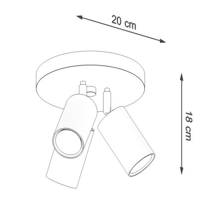 Spotlampe RING 3xGU10/10W/230V hvid