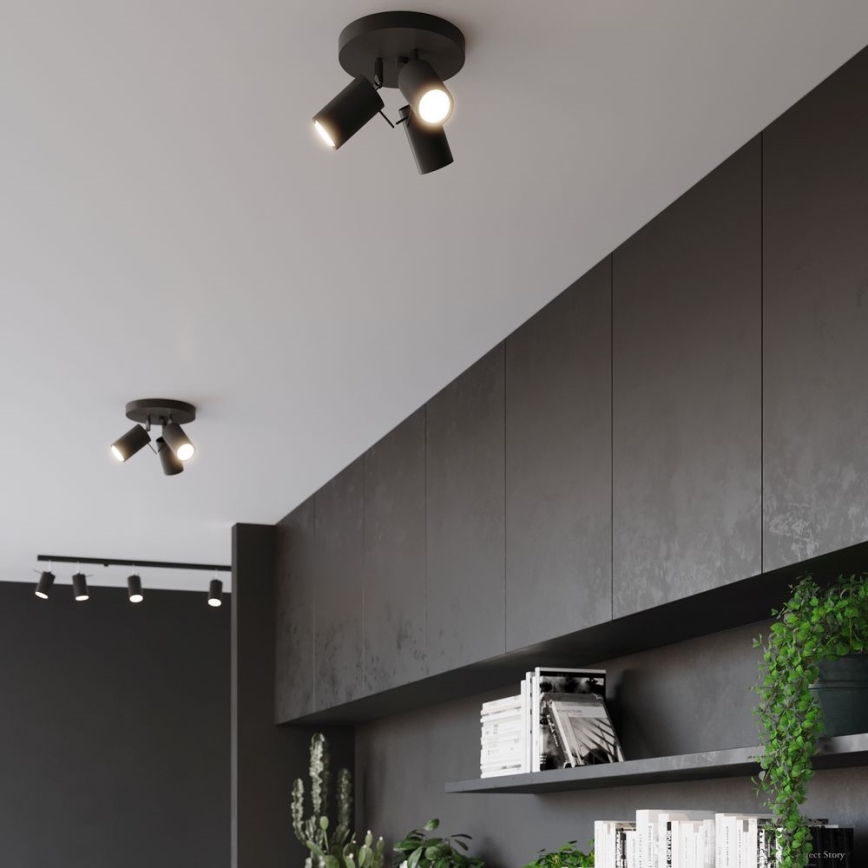 Spotlampe RING 3xGU10/10W/230V sort