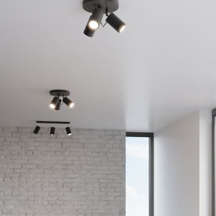 Spotlampe RING 3xGU10/10W/230V sort