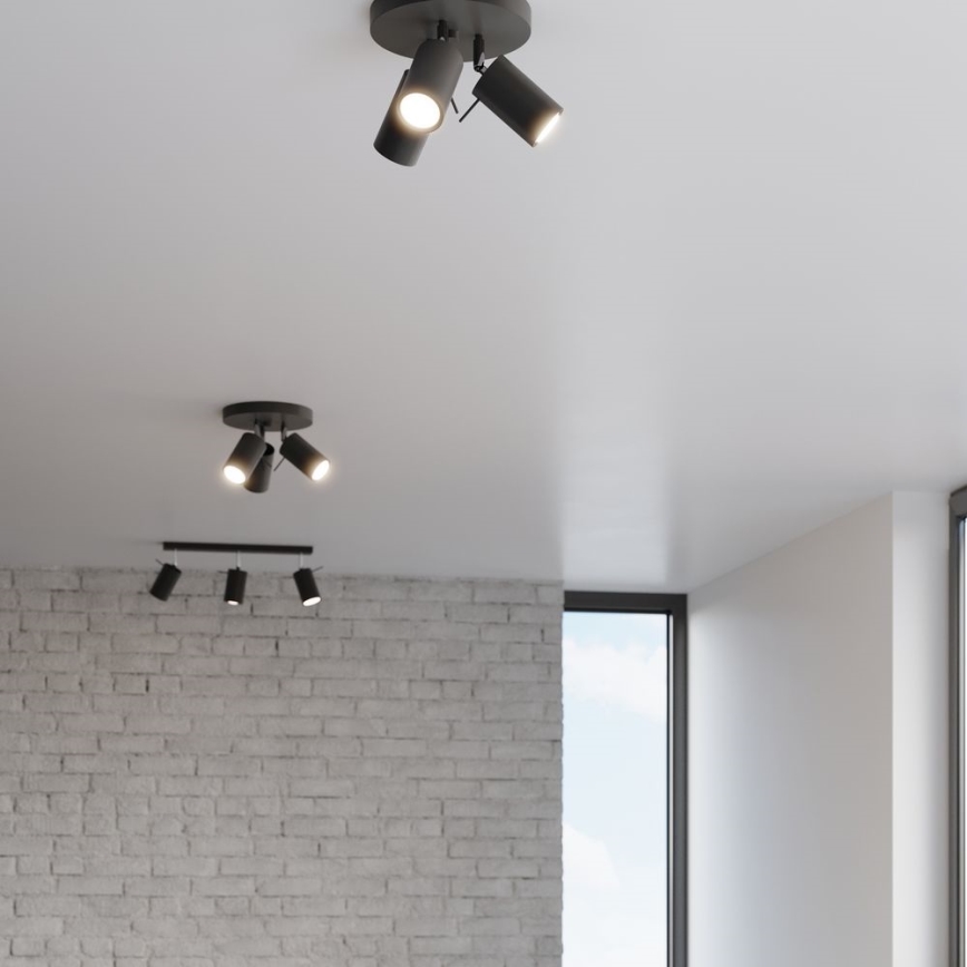 Spotlampe RING 3xGU10/10W/230V sort