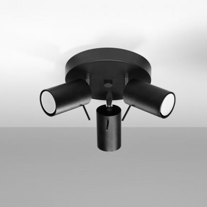Spotlampe RING 3xGU10/10W/230V sort