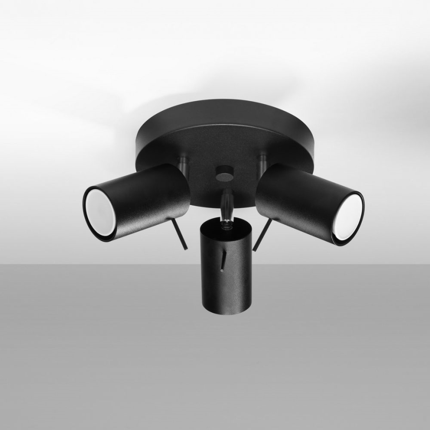 Spotlampe RING 3xGU10/10W/230V sort