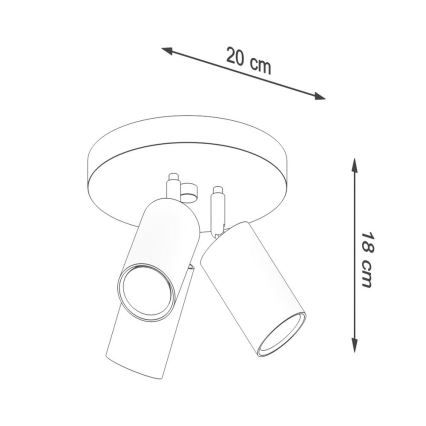 Spotlampe RING 3xGU10/10W/230V sort