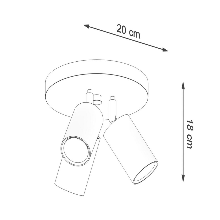 Spotlampe RING 3xGU10/10W/230V sort