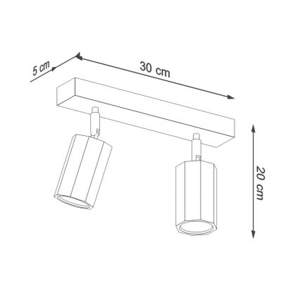 Spotlampe ZEKE 2xGU10/40W/230V eg