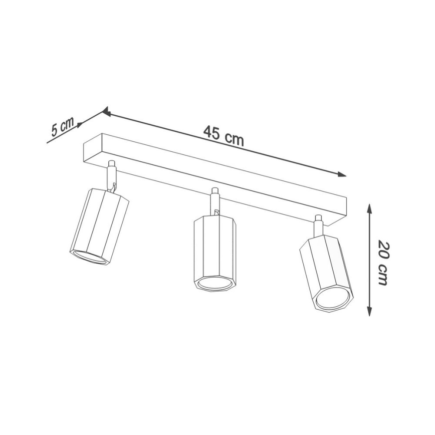 Spotlampe ZEKE 3xGU10/40W/230V eg