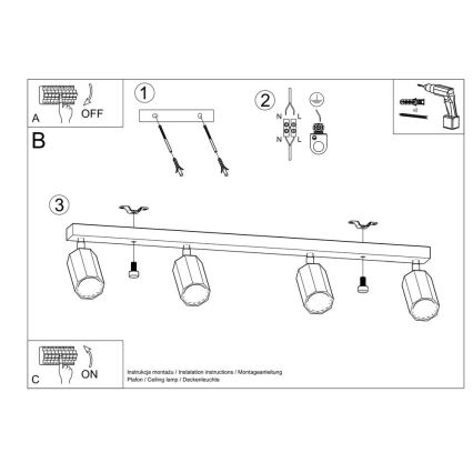 Spotlampe ZEKE 4xGU10/40W/230V eg