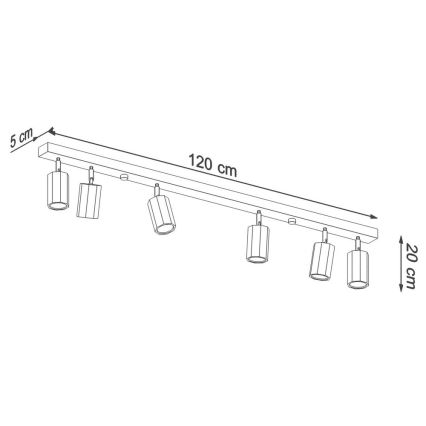 Spotlampe ZEKE 6xGU10/40W/230V eg