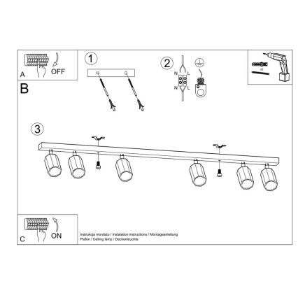 Spotlampe ZEKE 6xGU10/40W/230V eg