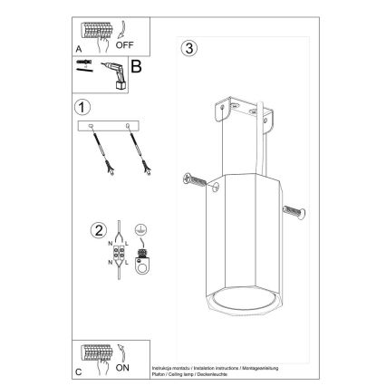 Spotlampe ZEKE 1xGU10/40W/230V 10 cm eg