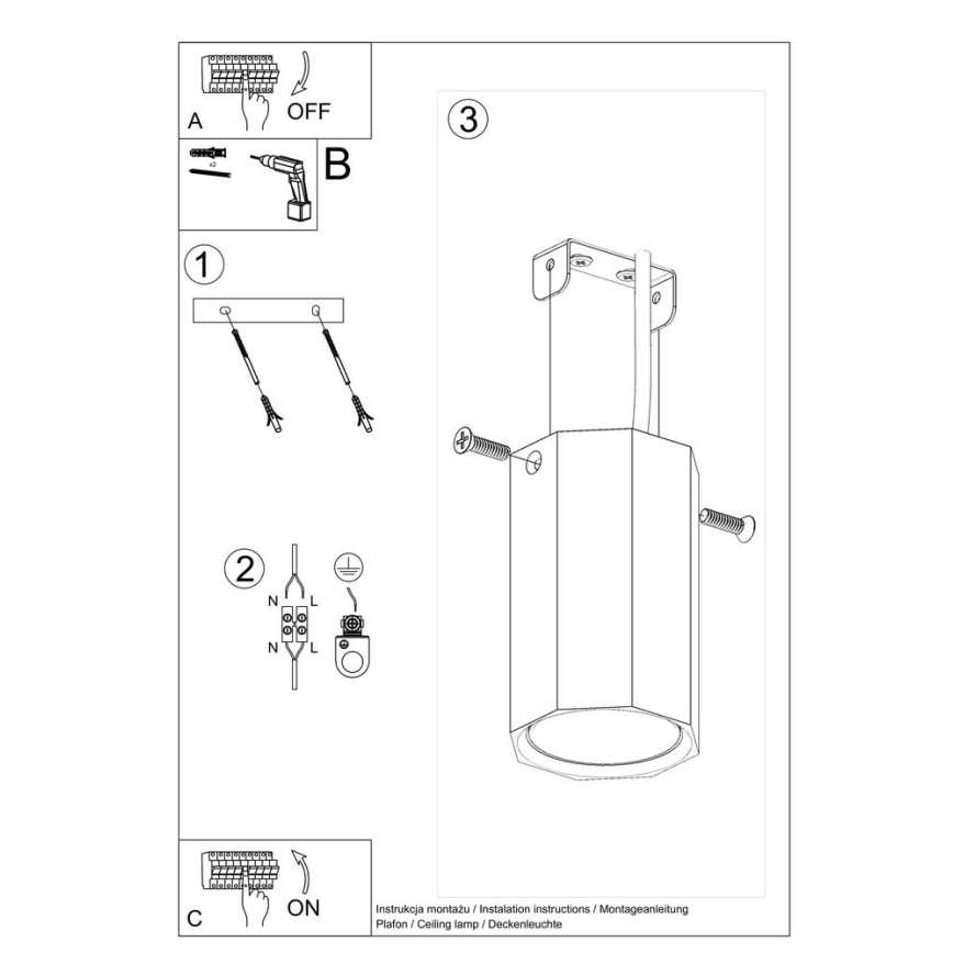 Spotlampe ZEKE 1xGU10/40W/230V 10 cm eg