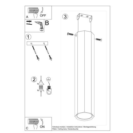 Spotlampe ZEKE 1xGU10/40W/230V 30 cm eg