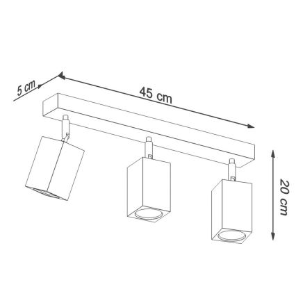 Spotlampe KEKE 3xGU10/40W/230V eg