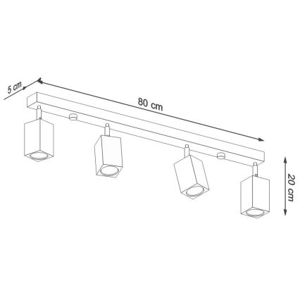 Spotlampe KEKE 4xGU10/40W/230V eg