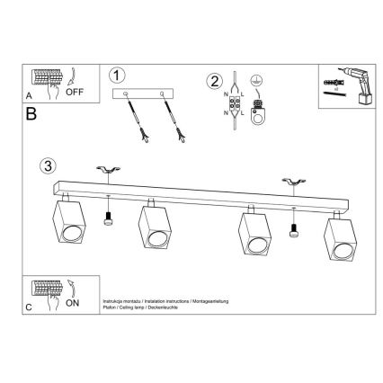 Spotlampe KEKE 4xGU10/40W/230V eg