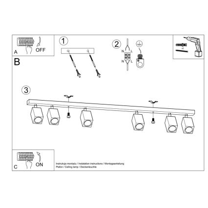 Spotlampe KEKE 6xGU10/40W/230V eg