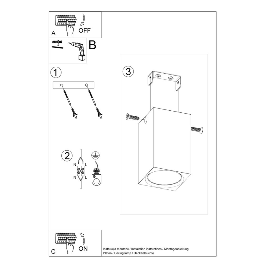 Spotlampe KEKE 1xGU10/40W/230V 10 cm eg