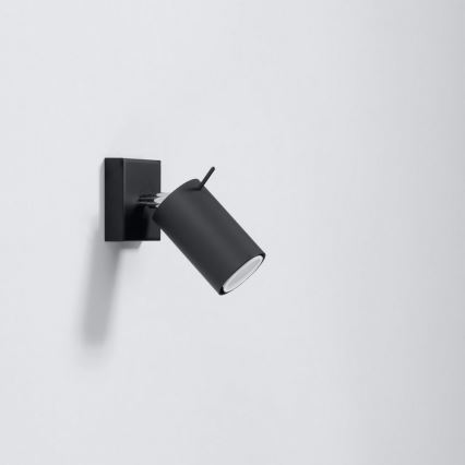 Vægspot RING 1xGU10/10W/230V sort