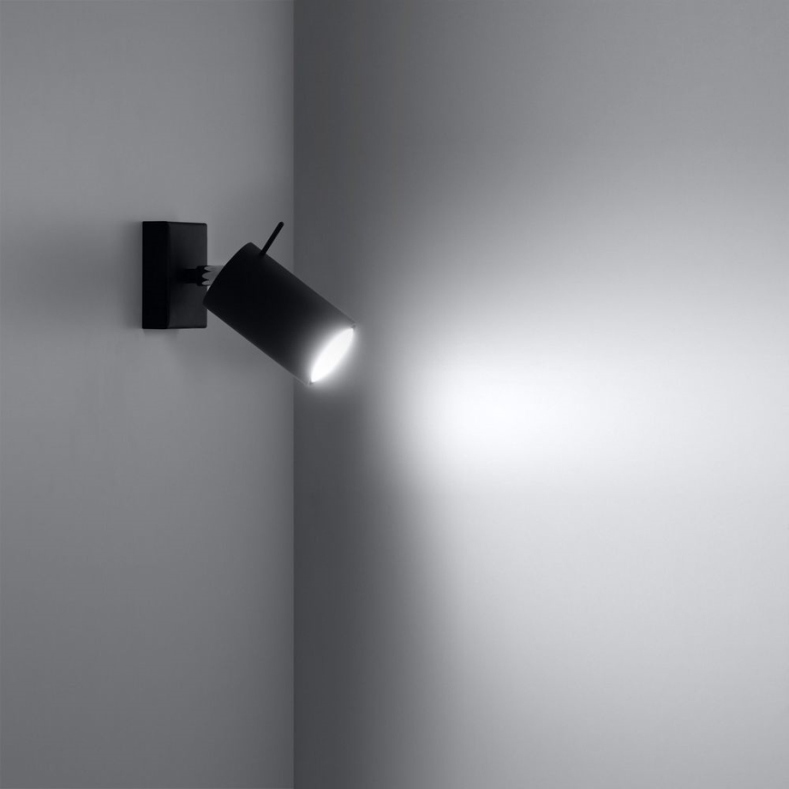 Vægspot RING 1xGU10/10W/230V sort