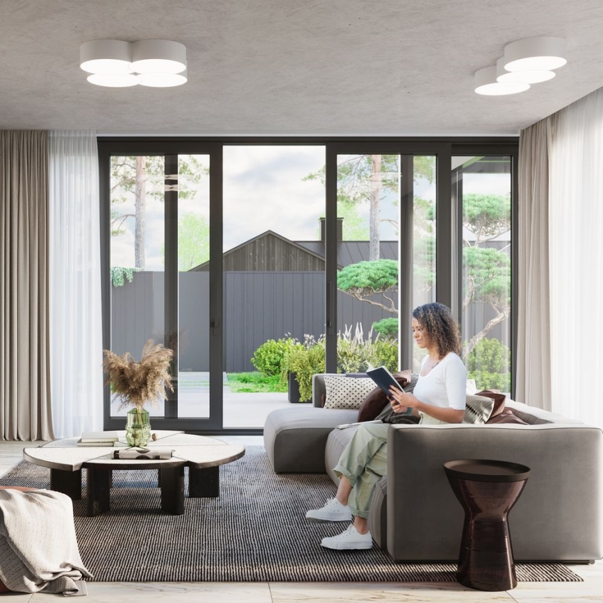 Loftlampe CIRCLE 6xE27/60W/230V hvid