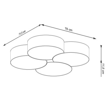 Loftlampe CIRCLE 8xE27/60W/230V hvid