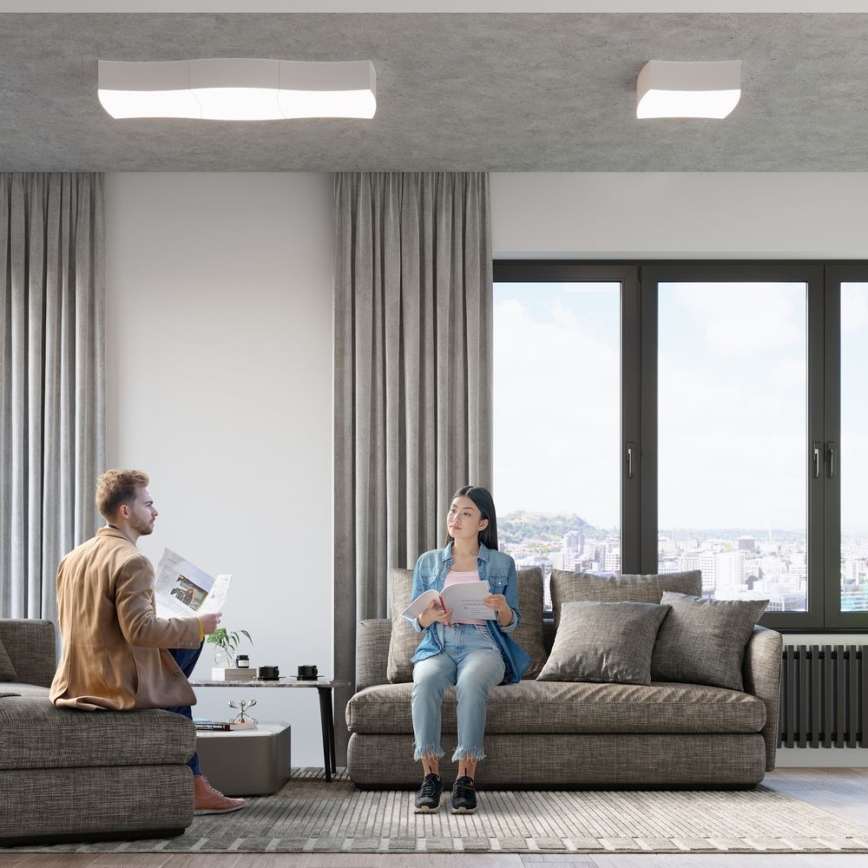 Loftlampe SQUARE 2xE27/60W/230V hvid