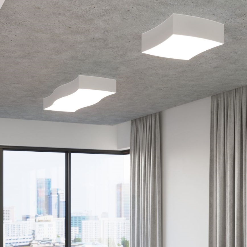 Loftlampe SQUARE 2xE27/60W/230V hvid