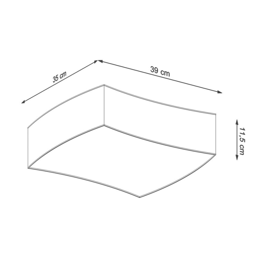 Loftlampe SQUARE 2xE27/60W/230V hvid