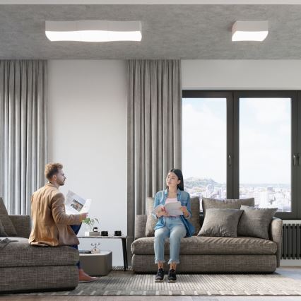 Loftlampe SQUARE 6xE27/60W/230V hvid