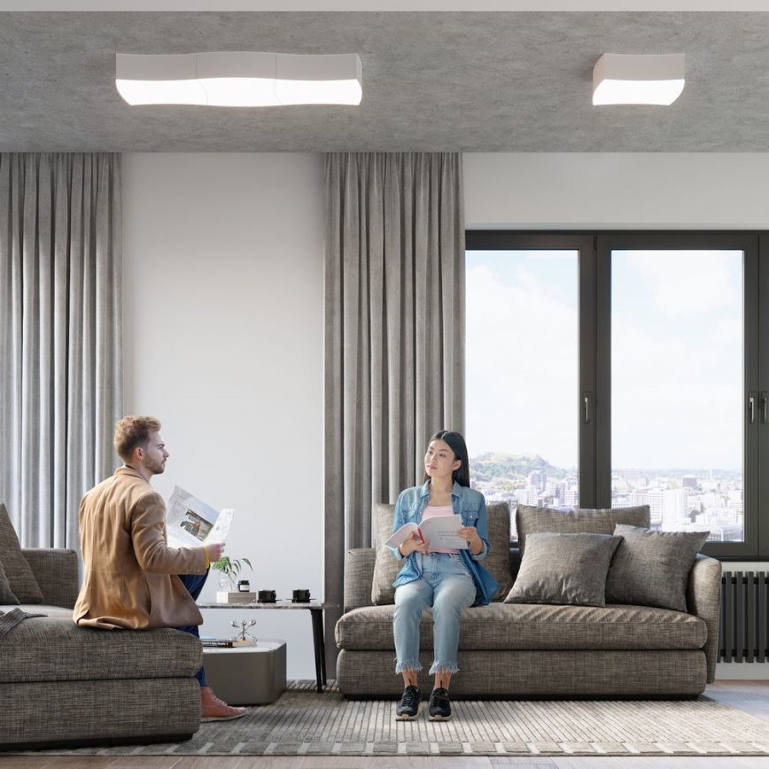 Loftlampe SQUARE 6xE27/60W/230V hvid
