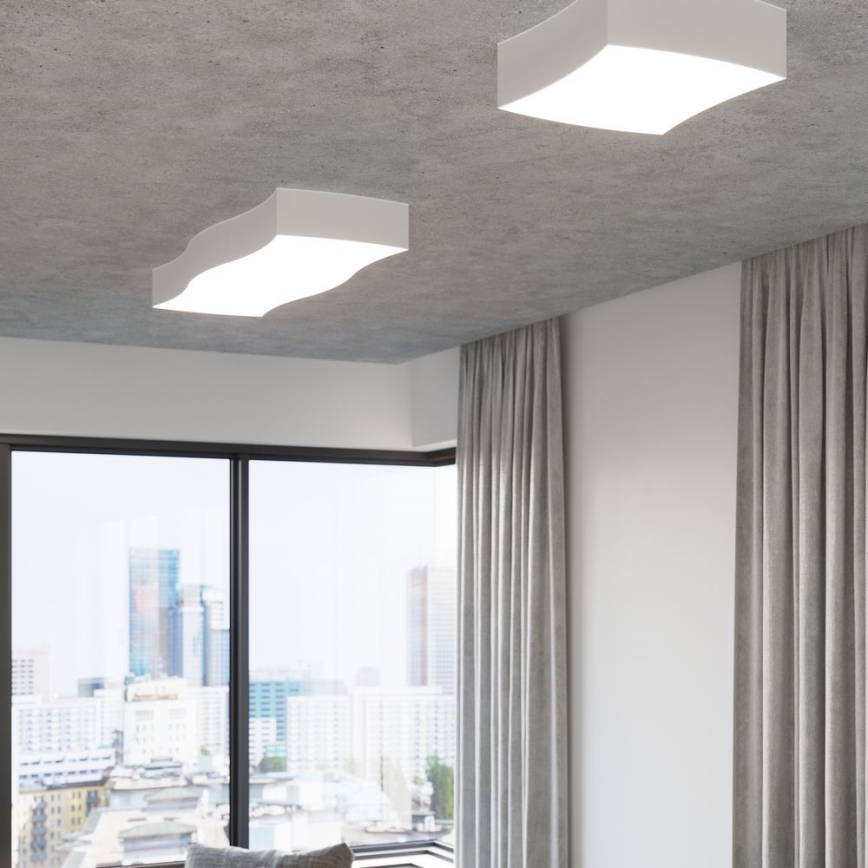 Loftlampe SQUARE 6xE27/60W/230V hvid