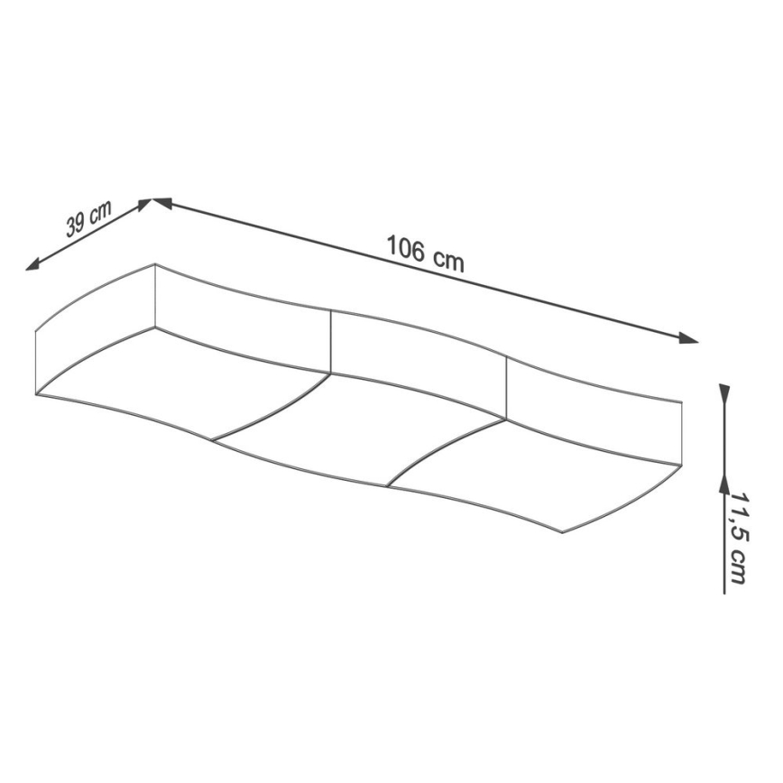 Loftlampe SQUARE 6xE27/60W/230V hvid