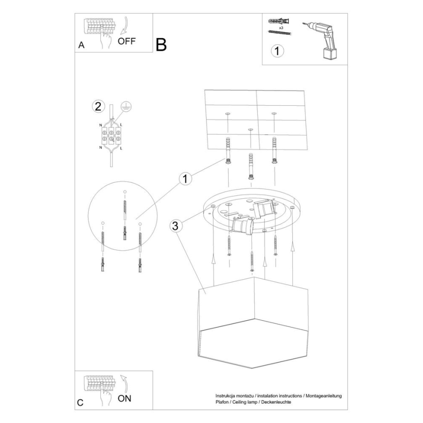 Loftlampe SUNDE 2xE27/60W/230V 11,5 cm sort