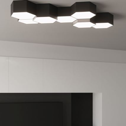 Loftlampe SUNDE 2xE27/60W/230V 15,5 cm sort