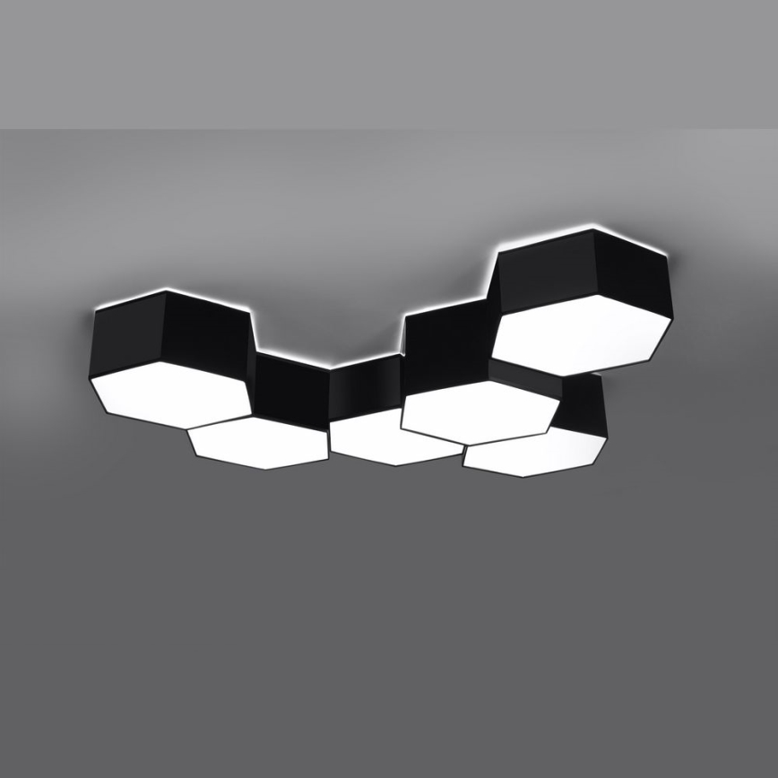 Loftlampe SUNDE 2xE27/60W/230V 15,5 cm sort