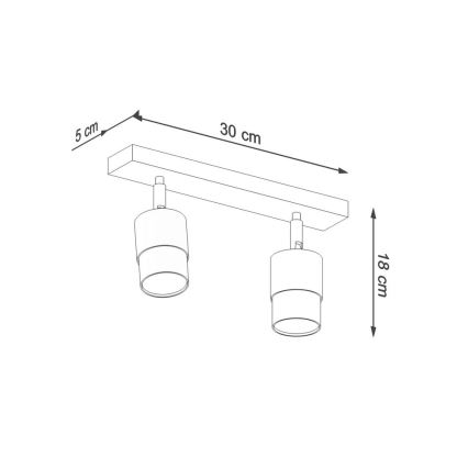 Spotlampe NERO 2xGU10/40W/230V sort/skinnende krom