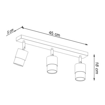 Spotlampe NERO 3xGU10/40W/230V sort/skinnende krom