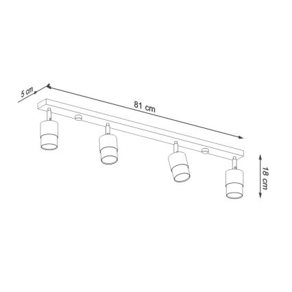 Spotlampe NERO 4xGU10/40W/230V sort/skinnende krom