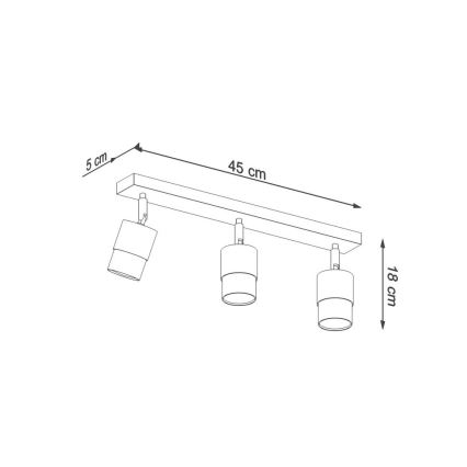 Spotlampe NERO 3xGU10/40W/230V sort/gylden