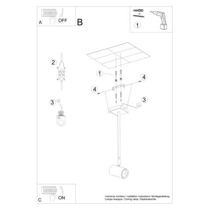 Loftlampe NORANO 1xGU10/40W/230V sort