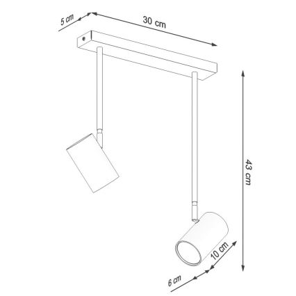 Loftlampe NORANO 2xGU10/40W/230V sort