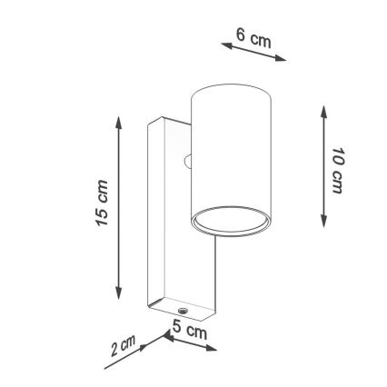 Væglampe UTTI 1xGU10/40W/230V sort