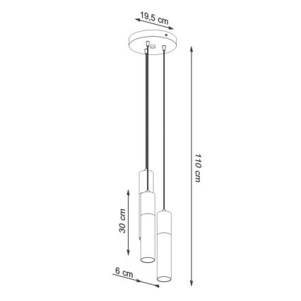 Pendel BORGIO 3xGU10/40W/230V beton/metal hvid